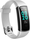 Fitnessuhr mit Blutdruck Blutsauerstoff, Pulsuhr, Schrittzähler, Kalorienzähler, Schlafmonitor, SNS SMS Anruf Benachrichtigung Fitness Tracker für Damen Herren (Grau)