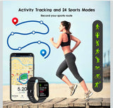 Smartwatch Herren Damen Fitness Tracker Uhr Pulsuhr Wasserdicht IP67 Neu OVP