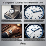 s.Oliver Herrenuhr SO-15162-MQR Armbanduhr Edelstahl Quarz Weiß