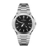 Luxuriöse Herrenuhr - Edelstahl 316L - Saphirglas - Japanisches Quarzuhrwerk - Silber/Schwarz