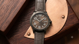 Hislon Armbanduhr Braun Schwarz Braunes Zifferblatt Lederarmband Datum
