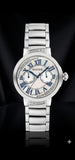 Wainer Swiss Made Damenuhr Edelstahl Silber Blau Zirkonia Neu OVP 2 Jahre Garantie