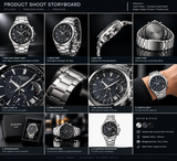 Casio Sheen SHE-5019D 35mm Damenuhr Chronograph Silber Quarz