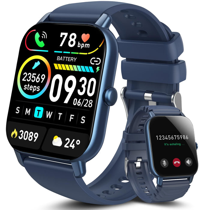Smartwatch mit Telefonfunktion 1.85" Touch Fitnessuhr Herzfrequenz 112 Sportmodi