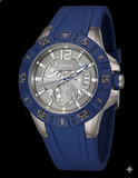 GUESS Herrenuhr W0034G6 – Blaues Silikonarmband & Anthrazit Zifferblatt