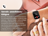 Smartwatch Damen mit Telefonfunktion 1.85" Fitness Uhr Pulsuhr Schlafmonitor Neu