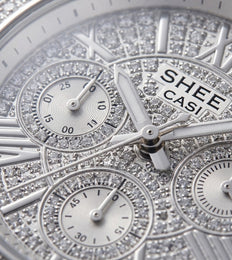Casio Sheen SHE-3504 Damenuhr Kristall Zifferblatt Elegant Glitzer