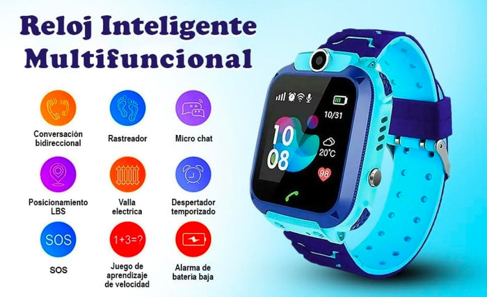 Kinderuhr Blau mit Standortbestimmung