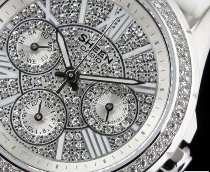Casio Sheen Damen Uhr Saphirglas & SWAROVSKI Kristalle