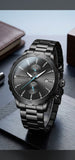 Herrenuhr Chronograph Schwarz Blau Edelstahl Armbanduhr Datum Neu OVP
