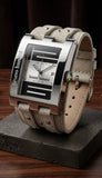 BRUNO BANANI Herren Uhr Weiß Leder Anekdot Datum, OVP Garantie Riemen