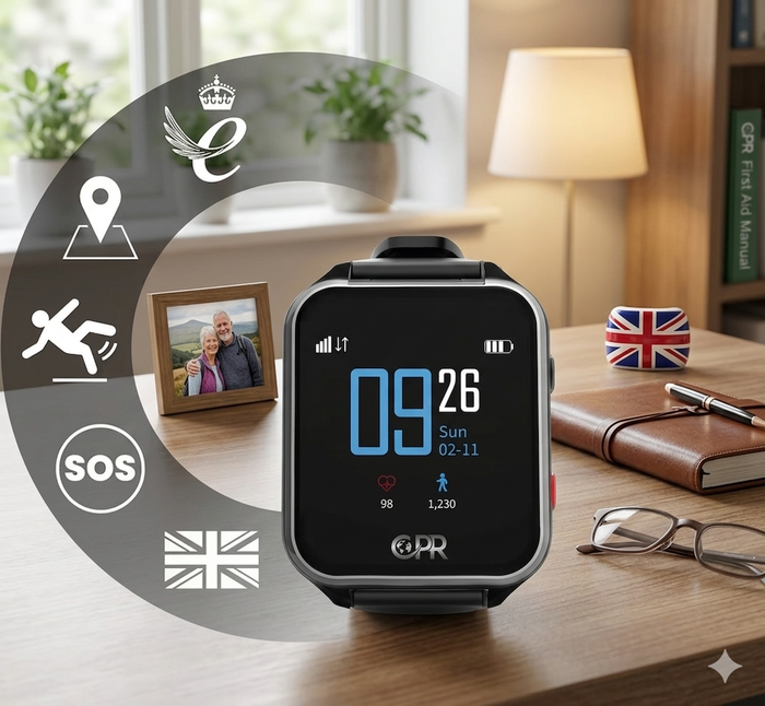 Senioren Smartwatch mit GPS Tracker & Sturzerkennung Demenz Notrufuhr SOS NEU