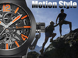 IK Colouring Vintage Military Skeleton Uhr – Schwarz/Orange – NEU
