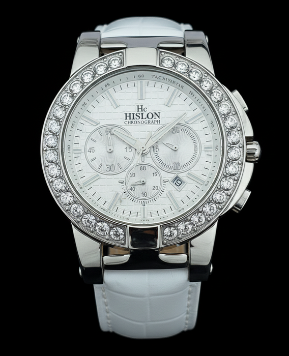 HISLON Chronograph Damen Armbanduhr mit Swarovaki steinen