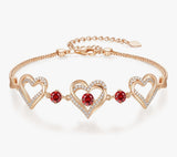 CDE Damen Armband 925 Sterling Silber Herz mit Geburtsstein – Geschenk für Sie