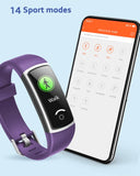 Fitnessuhr mit Blutdruck Blutsauerstoff, Pulsuhr, Schrittzähler, Kalorienzähler, Schlafmonitor, SNS SMS Anruf Benachrichtigung Fitness Tracker für Damen Herren