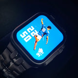 Worldcup Smartwatch T800 Ultra 49mm Telefonfunktion & Fitness inkl. Stahlarmband - Silber/Titan