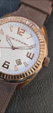 Dice Kayek Herren Armbanduhr Rosegold Braun Datum Mod. D.2246.1R