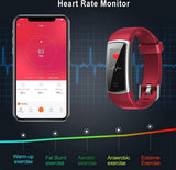 Rot, Fitnessuhr mit Blutdruck Blutsauerstoff, Pulsuhr, Schrittzähler, Kalorienzähler, Schlafmonitor, SNS SMS Anruf Benachrichtigung Fitness Tracker für Damen Herren