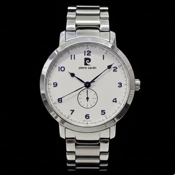 Pierre Cardin Armbanduhr PC106741S08 - Swiss Made - Herrenuhr - Silber/Weiß - TOP