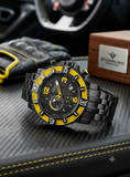Stührling Marine Pro 319127 50mm Diver Chronograph Schwarz Gelb