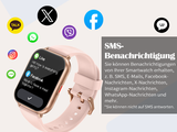 Smartwatch Damen mit Telefonfunktion 1.85" Fitness Uhr Pulsuhr Schlafmonitor Neu