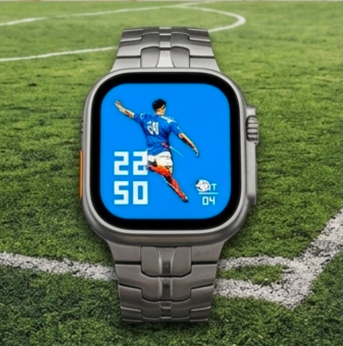 Worldcup Smartwatch T800 Ultra 49mm Telefonfunktion & Fitness inkl. Stahlarmband - Silber/Titan