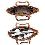 3er Set Damen Handtaschen Braun Shopper Umhängetasche Umhängetasche