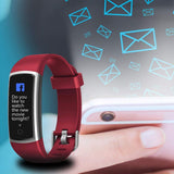 Rot, Fitnessuhr mit Blutdruck Blutsauerstoff, Pulsuhr, Schrittzähler, Kalorienzähler, Schlafmonitor, SNS SMS Anruf Benachrichtigung Fitness Tracker für Damen Herren