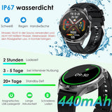2026 Herren Smartwatch 1.43" AMOLED Always-On Metall Bluetooth Anruf SOS NEU OVP