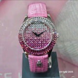 Burgmeister Damenuhr Rainbow mit Pink Echtlederarmband ÖZENSAAT