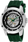 Stuhrling Original Prestige Herrenuhr Automatik Skelett-Uhr 50mm - Grün/Silber