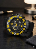 Stuhrling Marine Pro 319127 Herrenuhr 50mm Diver Schwarz Gelb NEU & OVP ÖZENSAAT
