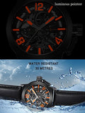 IK Colouring Vintage Military Skeleton Uhr – Schwarz/Orange – NEU