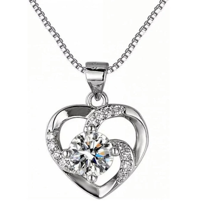 Damen Halskette Herz – Kristall-Zirkon-Anhänger