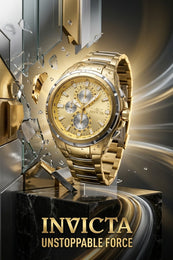 Invicta Sea Vulture Herrenuhr Chronograph Gold 46mm 5 ATM Wasserfest