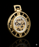Stührling Ancestor 713 Mechanische Taschenuhr Gold Skelett - Neuwertig)