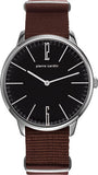 Pierre Cardin PC106991F13 Herrenuhr – Silbernes Gehäuse & Braunes Band