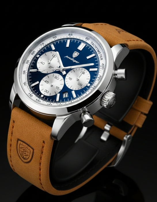 Edle Armbanduhr für Herren - Blaues Zifferblatt - Business Design #ÖZENSAAT