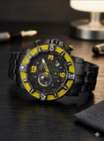 Stuhrling Marine Pro 319127 Herrenuhr 50mm Diver Schwarz Gelb NEU & OVP ÖZENSAAT