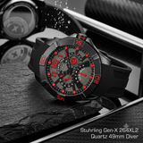 STÜHRLING Gen-X 264XL2 Diver Herrenuhr 49mm Quartz Schwarz/Rot ÖzenSaat