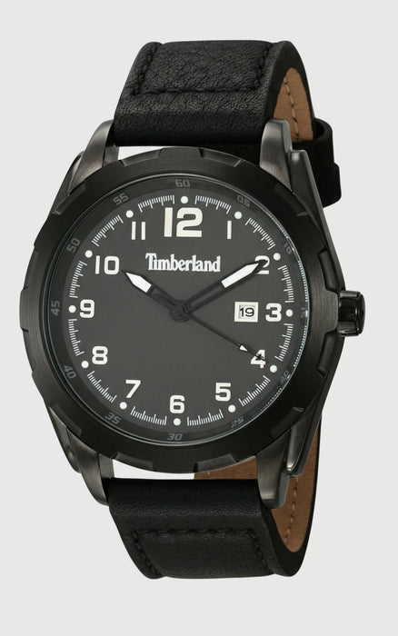 Timberland Herrenuhr – Schwarzes Edelstahlgehäuse mit Lederarmband