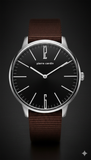 Pierre Cardin PC106991F13 Herrenuhr – Silbernes Gehäuse & Braunes Band