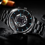 Geneva Herrenuhr Schwarz & Blau – Neu & Schneller Versand