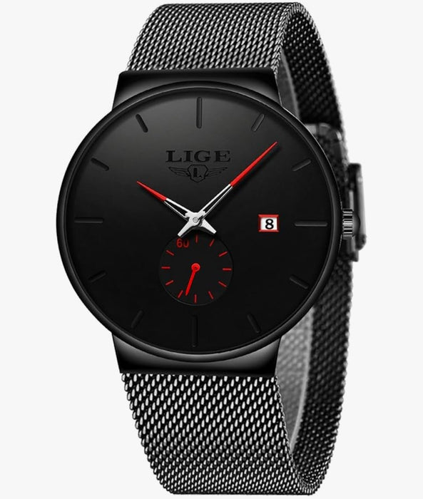 LIGE Herrenuhr – Retro Design Edelstahl Armband