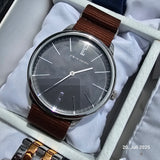 Pierre Cardin PC106991F13 Herrenuhr – Silbernes Gehäuse & Braunes Band