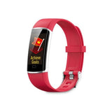 Rot, Fitnessuhr mit Blutdruck Blutsauerstoff, Pulsuhr, Schrittzähler, Kalorienzähler, Schlafmonitor, SNS SMS Anruf Benachrichtigung Fitness Tracker für Damen Herren