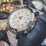 Nacar NC25-290012-AWRL11 Swiss Made Luxus Chronograph 43mm - Weiß /Rot Unisexuhr