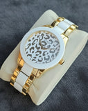 GUESS Damenarmbanduhr W0344L1 Leopard Look Gold