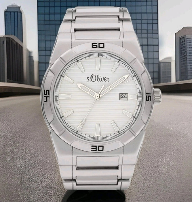 s.Oliver Herrenuhr Edelstahl Quarzwerk